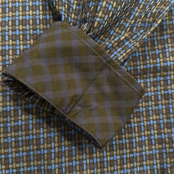 THOMAS DEAN BOYS PATTERNED SHIRT WITH CONTRAST ON COLLAR & CUFFS SIZE XL 18/20 - Picture 6 of 9